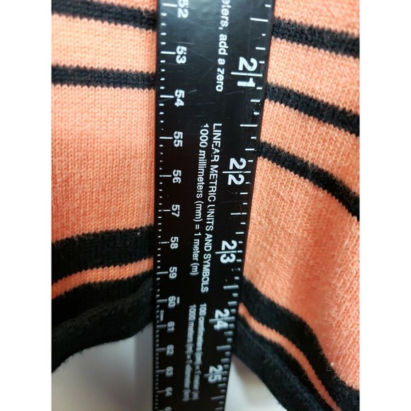 Liz Baker Orange & Black Striped L-Sleeve Button Front Cardigan Sweater SZ XL - Picture 4 of 6